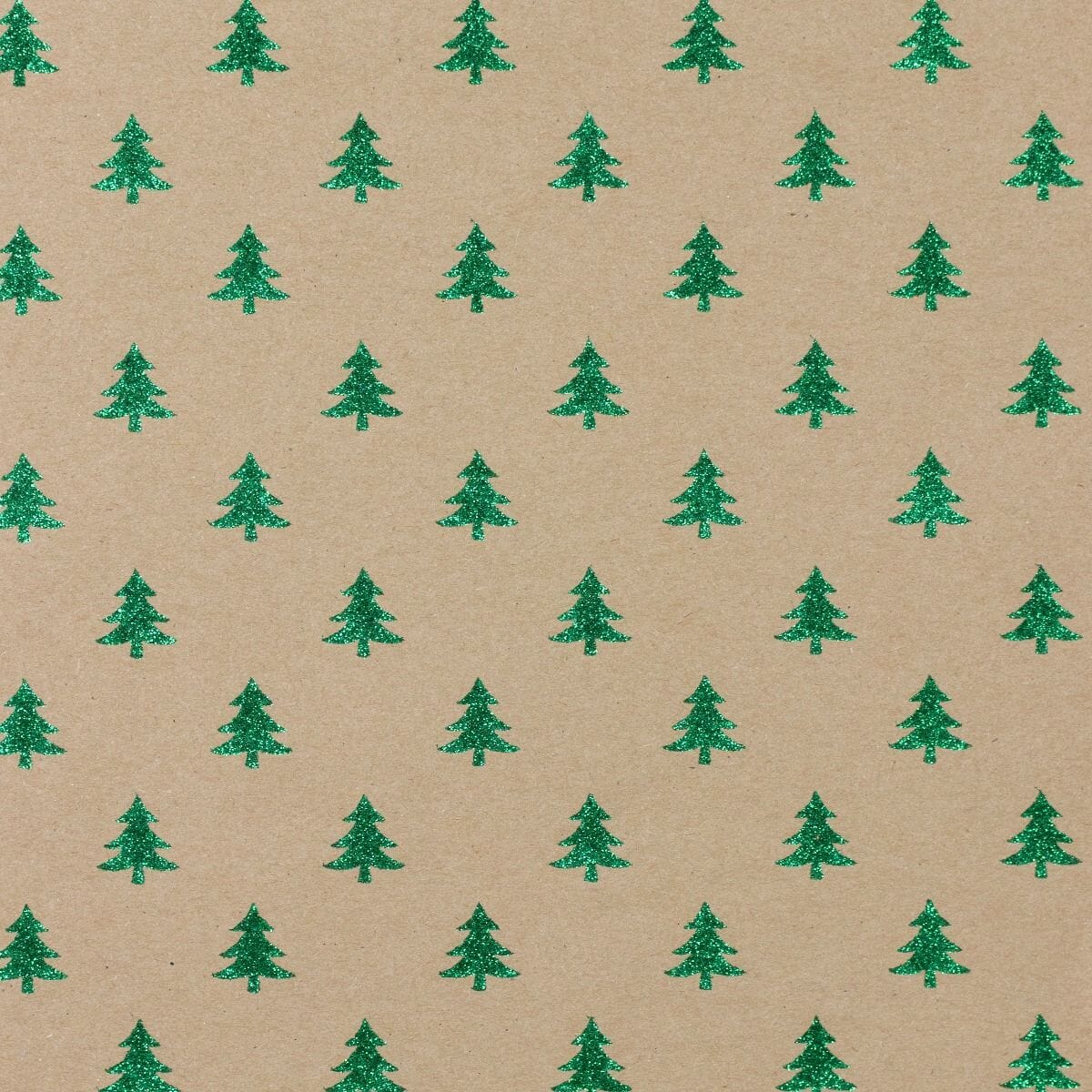 Gift Wrap - Glitter Kraft Paper Gift Wrap Roll - 2M - Mini Green Tree