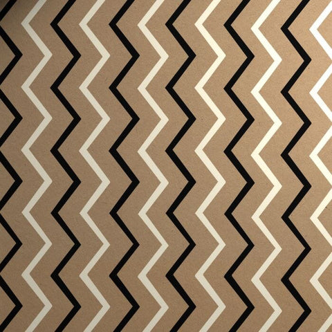 Gift Wrap - Kraft Paper Gift Wrap Pack 1 Roll - 2M - Geo Zig Zag Design