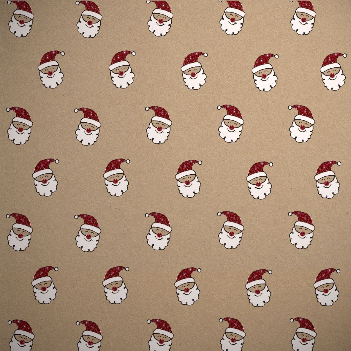 Gift Wrap - Printed Kraft Paper Gift Wrap Pack 1 Roll - 2M - Bio-Glitter Santa