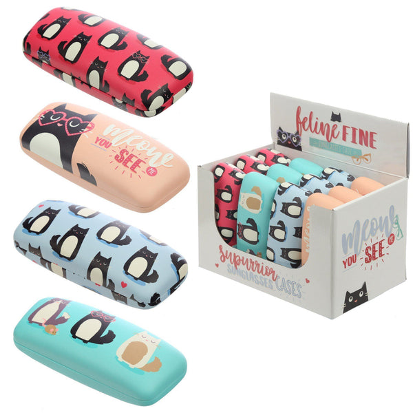 Glasses Case - Fun Glasses Case - Sunglasses Case - Feline Fine Cat Design