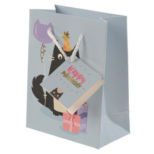 Pack Of 6 Gift Bags - Pack Of 6 - Feline Fine Cat Party Gift Bags 14 X 6 X 11cm (Pk6) - Happy Purrthday!