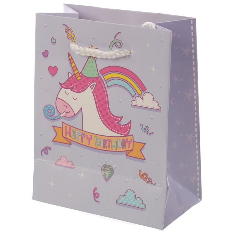 Pack of 6 - Rainbow Unicorn Design Gift Party Bags 14 x 6 x 11cm (Pk6 ...