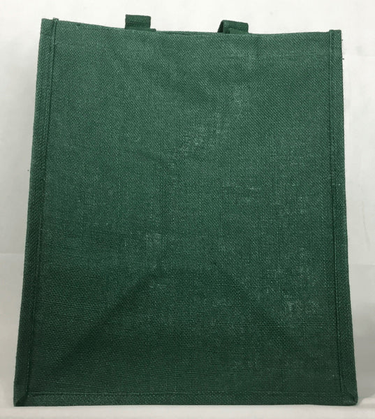 Tote Bag - Large Green Shopper Bag - Jute Tote