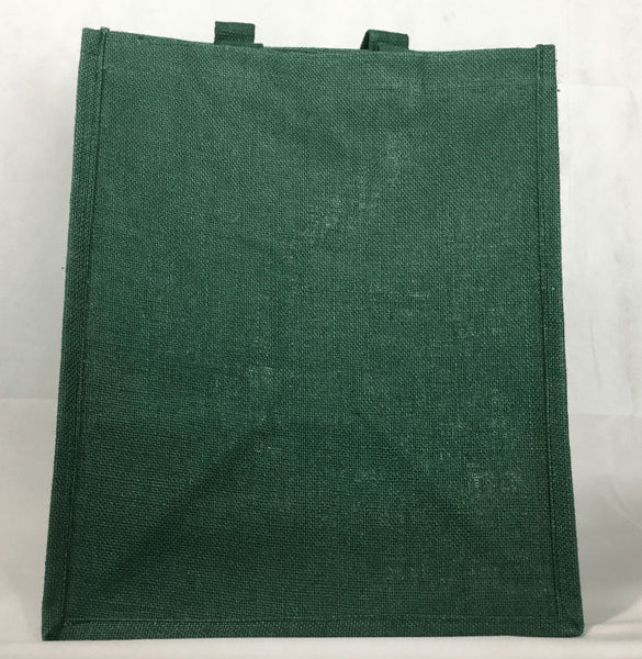 Tote Bag - Large Green Shopper Bag - Jute Tote